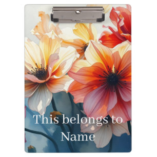 Custom Name Flower Clipboard