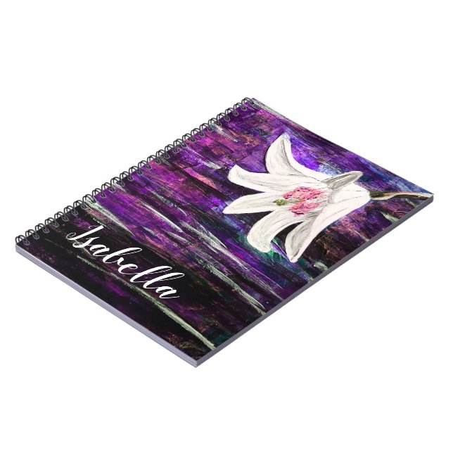 Custom Name Flower design notebook (Left Side)