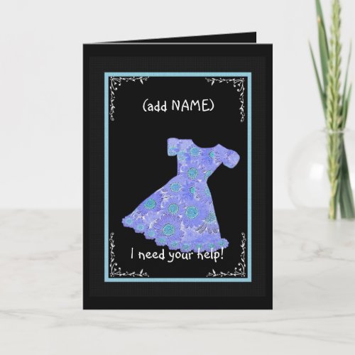 CUSTOM NAME Flower Girl PERIWINKLE BLUE Dress Invitation