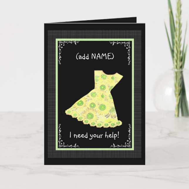 CUSTOM NAME Flower Girl SPRING YELLOW Dress Invitation (Front)