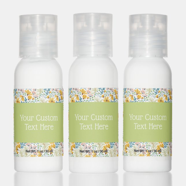 Custom name Flower Illustration Lotions/Sanitizers Hand Lotion (Set)