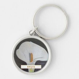 Custom Name Flower LILY Acrylic Painting Keychain