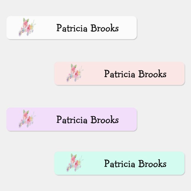 Custom name flower painting kids' labels (Group)