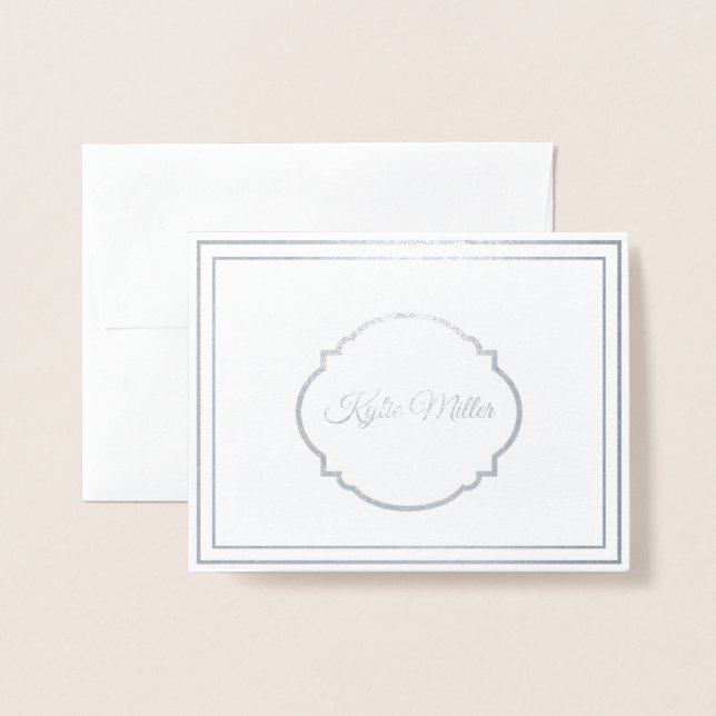 Custom Name Foil Note Card (Front With Envelope)