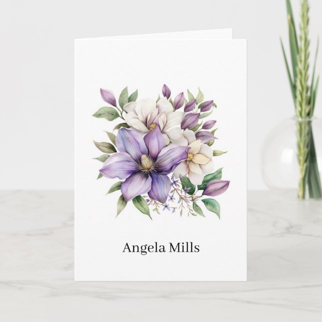 Custom Name Folded Note Card (Front)
