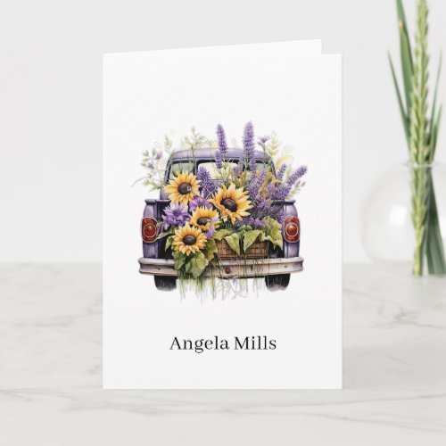 Custom Name Folded Note Card