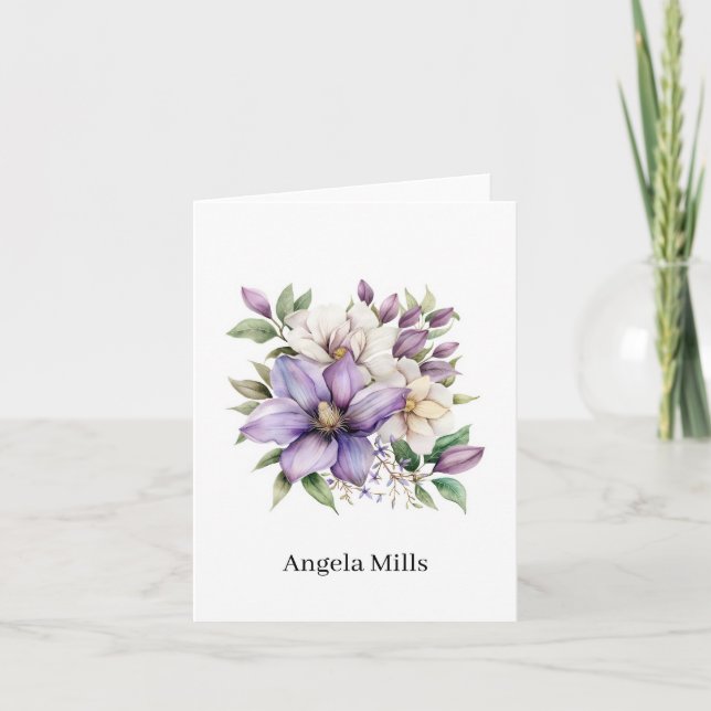 Custom Name Folded Note Card (Front)