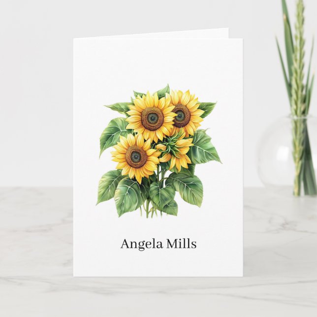 Custom Name Folded Note Card (Front)
