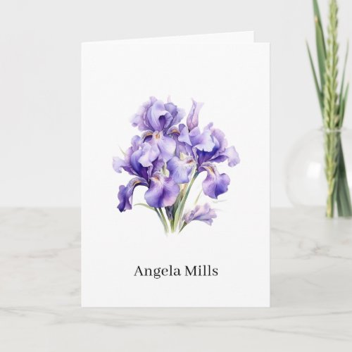 Custom Name Folded Note Card