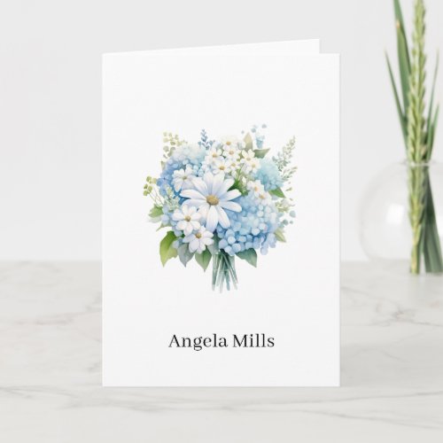 Custom Name Folded Note Card