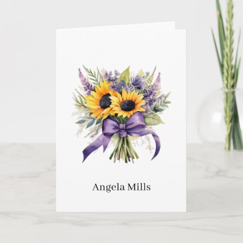 Custom Name Folded Note Card