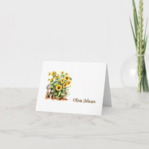 Custom Name Folded Note Cards