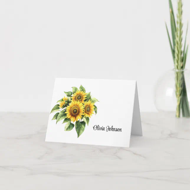 Note Card Front Custom Name Folded Note Cards | Zazzle
