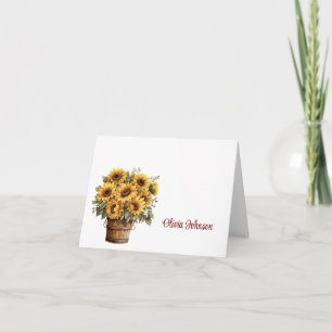 Custom Name Folded Note Cards