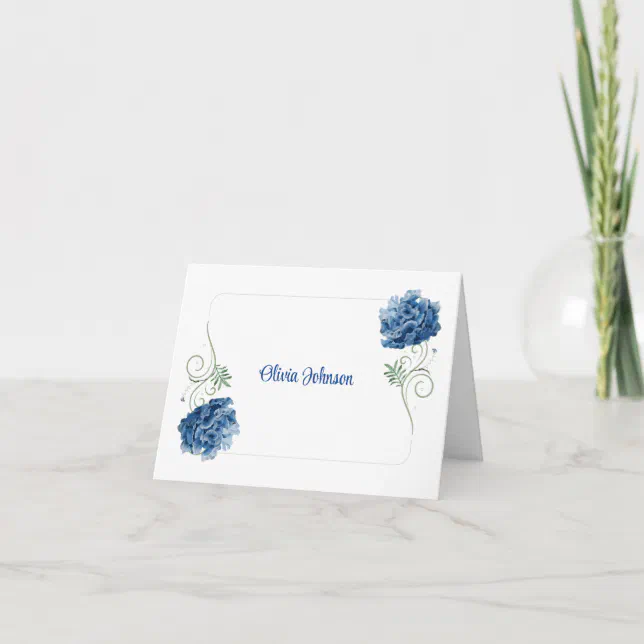 Note Card Front Custom Name Folded Note Cards | Zazzle