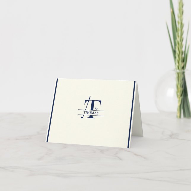 Custom Name Folded Note Cards Golf  (Front)