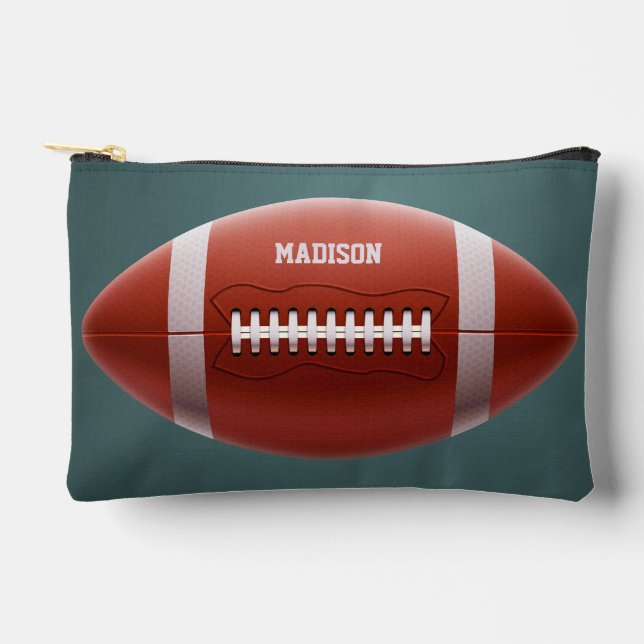 Custom name Football Accessory Pouch (Front)