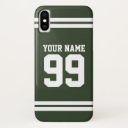 Custom Name Football Jersey Number Athletic Stripe Iphone X Case at Zazzle