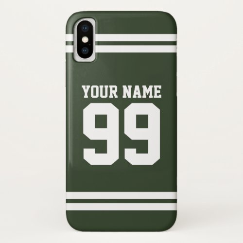 Custom name football jersey number athletic stripe iPhone x case