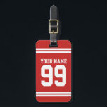 Custom name football jersey number athletic travel luggage tag<br><div class="desc">Custom sports football jersey number athletic travel luggage tags. Sporty design with modern typography template. Personalized labels for bags and suitcases. Cool Birthday gift idea for international traveller, athlete, son, brother, dad, husband, groom, honeymooners, couple, grandpa, coach, personal trainer, basketball fan, hockey fan, soccer fan, volleyball fan etc. Add your...</div>