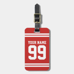 Custom name football jersey number athletic travel luggage tag
