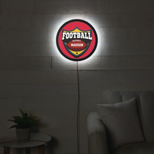 Custom Name Football Logo LED Sign