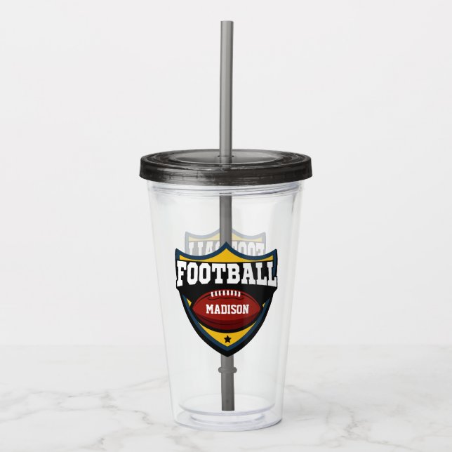 Custom name Football Logo tumblers (Front)