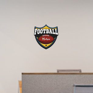 Custom name Football Logo Wall Decal