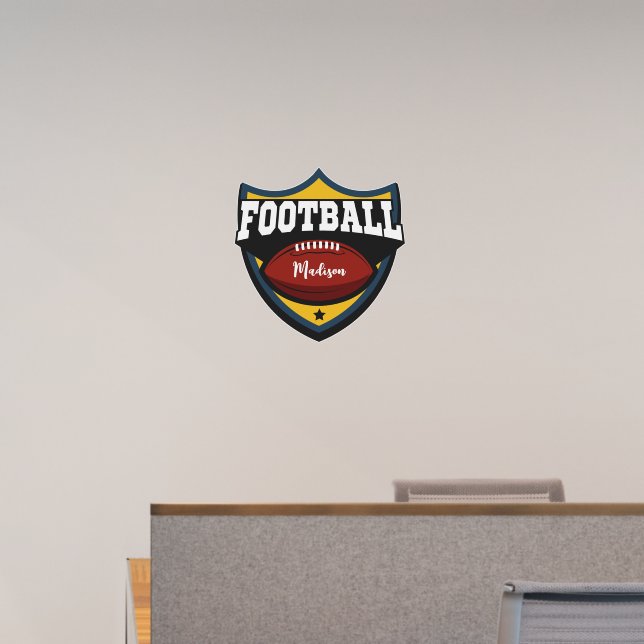 Custom name Football Logo Wall Decal (Office)
