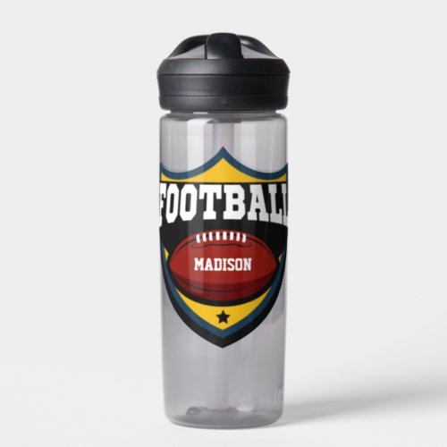 Custom Name Football Logo Water Bottle
