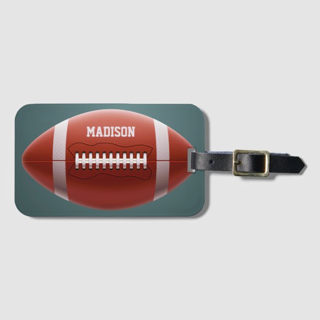 Custom name Football Luggage Tag (Front Horizontal)