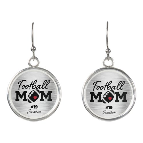Custom Name Football Mom Earrings