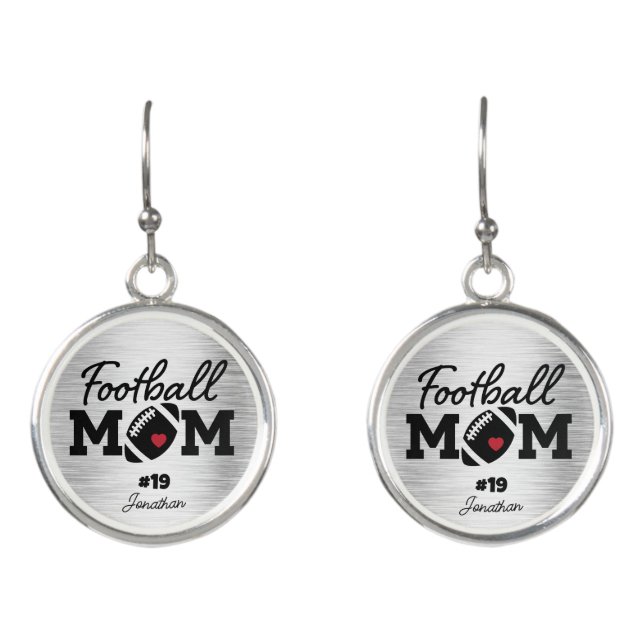 Custom Name Football Mom Earrings (Front)