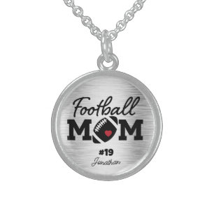 Custom Name Football Mom Sterling Silver Necklace
