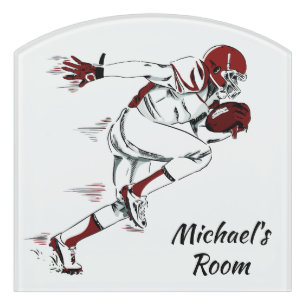 Custom name Football Player Door Sign