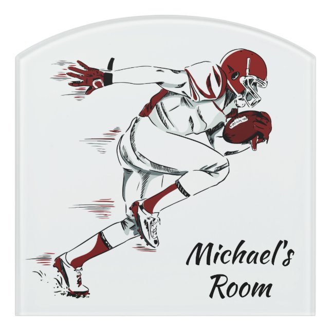 Custom name Football Player Door Sign (Contour Front)