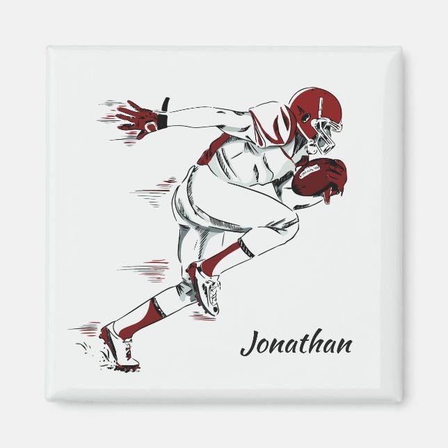Custom name Football Player magnet (Front)