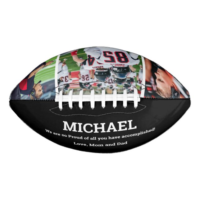 Custom Name Football Player Photo Collage (Front)