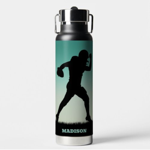 Custom Name Football Player Water Bottle