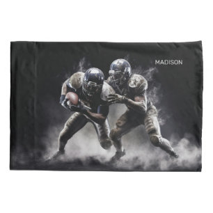 Custom Name Football Players Illustration Pillow Case