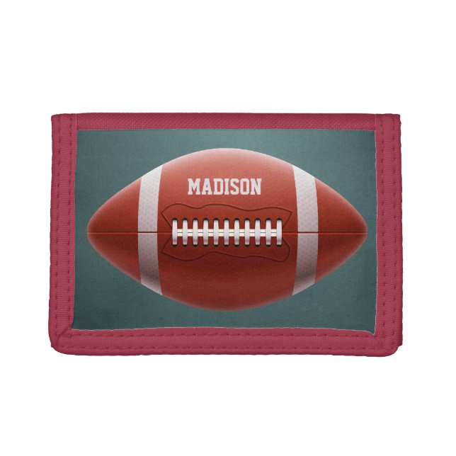 Custom name Football Trifold Wallet (Front)