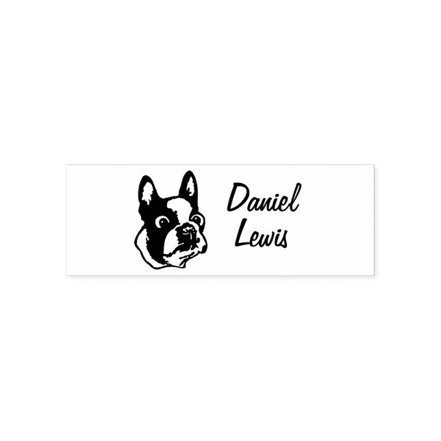 Custom Name for clothing with dog photo Self-inking Stamp (Design)