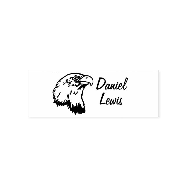 Custom Name for clothing with Eagle photo Self-inking Stamp (Design)