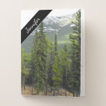[ Thumbnail: Custom Name + Forest and Mountain Scene Pocket Folder ]