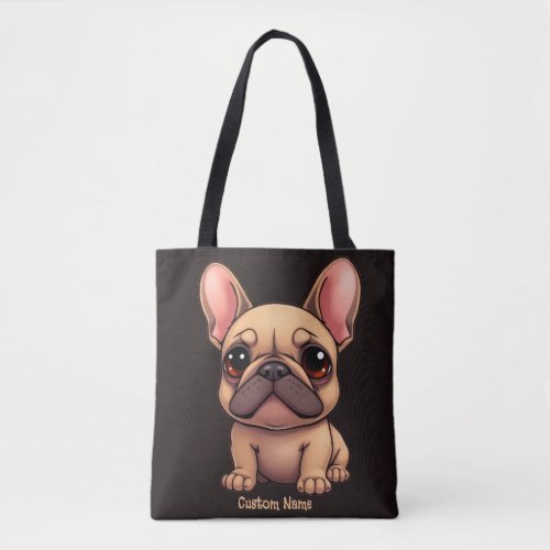Custom Name French Bulldog Pet Dog Animal Tote Bag