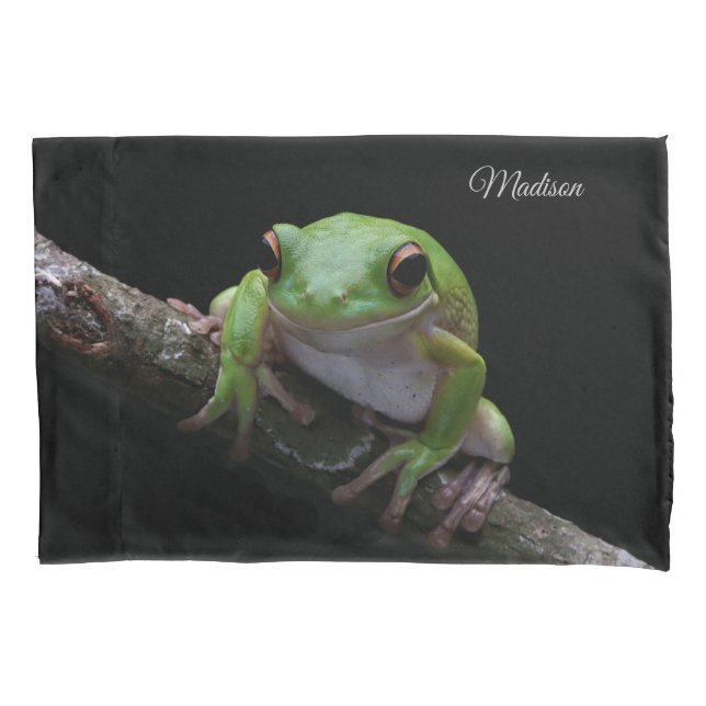 Custom Name Frog Pillow Case (Front)