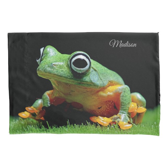 Custom Name Frog Pillow Case (Front)