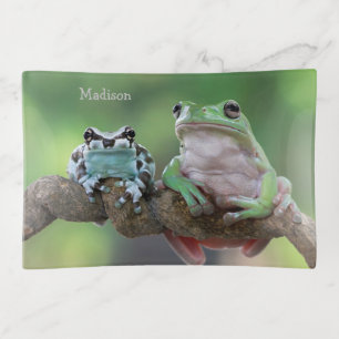 Custom Name Frog Trinket Tray
