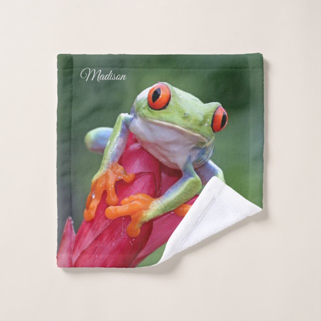 Custom Name Frog Wash Cloth (Wash Cloth)