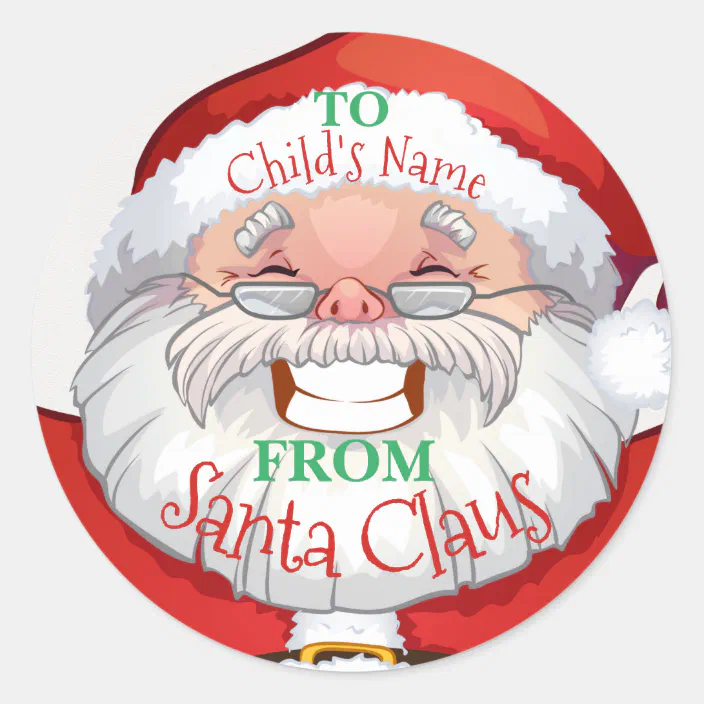 Personalised Christmas/EVE GIFT BOX NAME Xmas Present Custom Santa Sticker Decal 
